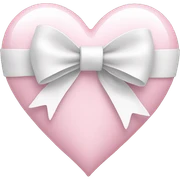 Light pink heart with a white bow  sticker