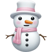 Cute white and light pink snowman sticker