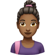 brown girl with ponytail sticker