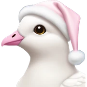 light pink beautiful magestic dove wearing light pink and white christmas hat  sticker