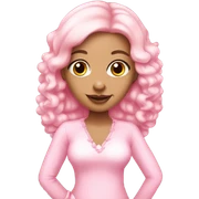 Cute pink coquette girl wearing a baby pink claw clip sticker