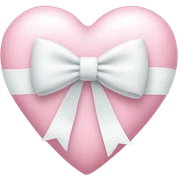 Pastel pink heart with white bow sticker
