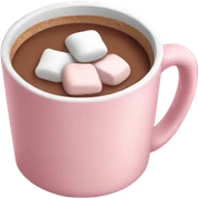 Light Pink mug of hot chocolate with marshmallows  sticker