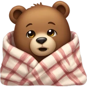 bear cozy in blanket sticker