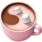 Light Pink mug of hot chocolate with marshmallows  sticker