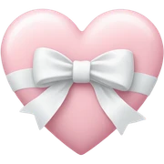 Pastel pink heart with white bow sticker