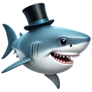 Shark with a top hat sticker