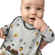 bald boy looking at viewer sticker