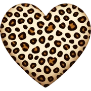 Leopard print heart  sticker