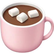 Light Pink mug of hot chocolate with marshmallows  sticker