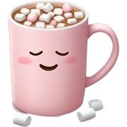 Light Pink mug of hot chocolate with marshmallows  sticker