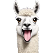 llama with tongue sticking out sticker