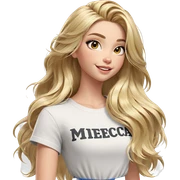 blonde girl with a smile sticker