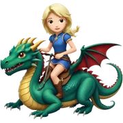 Girl on dragon  sticker