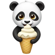 Panda eating ice cream sticker