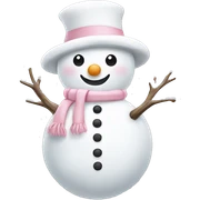 Cute white and light pink snowman sticker
