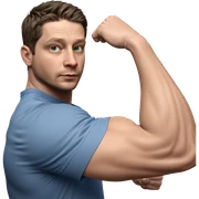 muscular guy in blue shirt sticker