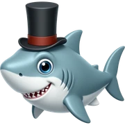 Shark with a top hat sticker