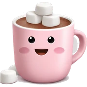 Light Pink mug of hot chocolate with marshmallows  sticker