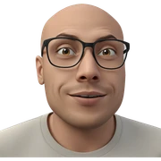 bald boy in glasses portrait sticker