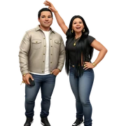 couple showcasing jewelry together sticker