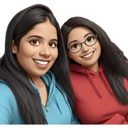 smiling girls in stylish hoodies sticker