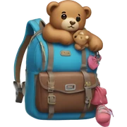 Backpack with bear doll charms sticker