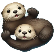 Sea otters holding hands sticker