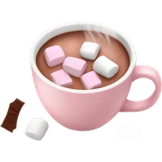Light Pink mug of hot chocolate with marshmallows  sticker