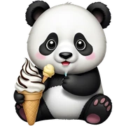 Panda eating ice cream sticker