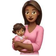 Brunette mother holding baby girl sticker