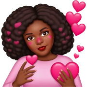 Beautiful black woman and big lover with pink and red hearts sticker