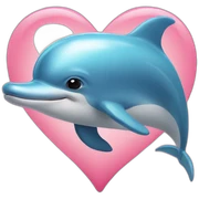 Dolphin with heart sticker