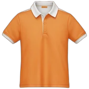 Polo shirt orange and white sticker