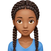Skinny Black girl with 2 braids  sticker