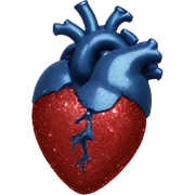 realistic heart with glitter sticker