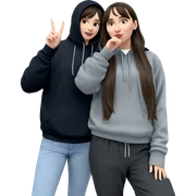 girl in hoodie outdoors sticker