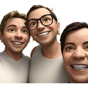 smiling boys with jewelry sticker