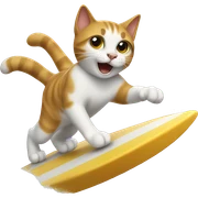 cat surfing sticker