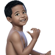 smiling boy with black hair sticker