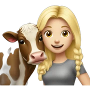 Blondie girl loving cow sticker