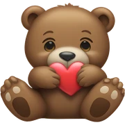 Bear holding heart sticker