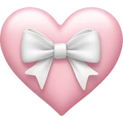 Pastel pink heart with white bow sticker