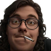 girl with glasses and cigarette sticker
