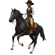 Tall black man riding a horse sticker