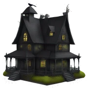 Nevermore Academy. Haunted Addams house. birdhouse slightly mossy and spider webs  sticker