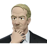 thoughtful man in formal attire sticker