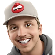smiling boy in baseball cap sticker