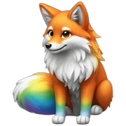 Rainbow fox sticker