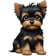 black puppy yorkshire terrier sticker